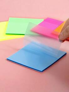 800pcs/400pcs/200pcs Reusable Transparent Colored Sticky Notes, Waterproof PET Memo Pads For Note Taking And Clear Content Visibility, Classroom Resources, Highlighters, Stationery, Back To School Essentials - Pet Waterproof Sticker - View 5