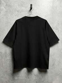 STEELVANCE Kaos Pria Kasual Lengan Pendek Leher Bulat Motif Kartun, Serbaguna untuk Pemakaian Sehari-hari - Hitam - View 2