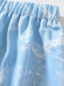 GlowEve Women's Printed A-Line Skirt, Elegant For Vacation, Daily Wear And Commuting - Mint Blue - View 4