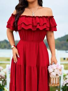 Sunnyshic Đầm đỏ trễ vai xếp ly thanh lịch và trang trọng cỡ lớn, đầm đỏ đi nghỉ mát mùa xuân/hè, đầm đỏ midi, đầm đỏ xếp ly, đầm đi biển đỏ, đầm kiểu Tây Ban Nha, đầm hè cho nữ, đầm nữ dự tiệc, đầm nữ thường ngày, đầm nữ thanh lịch cổ điển, đầm nữ đi nghỉ mát, đầm bán chạy nhất, đầm đẹp cho nữ, đầm trễ vai cho nữ. - Đỏ - Xem 5