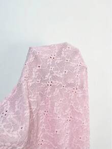 K-Vae Women's Casual Elegant Jacquard Knit Tie Cuff Flare Sleeve Top, Slimming Knit Sweater Blouse - Pink - View 3