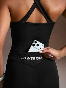 Powerista Hollow Out Sleeveless Fitted Jumpsuit - Black - View 2