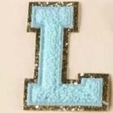 1件装，蓝色A-Z字母贴片，共26个，可熨烫字母贴片，适用于服装、夹克、包包等装饰配饰，字母徽章贴纸 - 藍色 - 查看 39