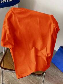 Manfinity Joysei Men's Orange Slim Fit Short Sleeve T-Shirt, Plus Size - Orange - View 3