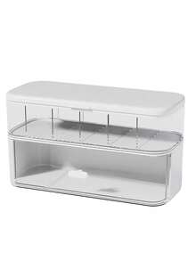 1 Hộp đựng dây cáp để bàn, hộp chứa dây có ngăn, cuộn dây cáp cho bộ sạc điện thoại, quản lý dây nguồn cho nhà, văn phòng, bàn làm việc, tủ đầu giường và khi đi du lịch - trắng - Xem 7