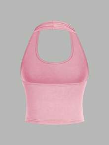 SHEIN EZwear 4件套休闲简约短款圆领紧身吊带背心，适合夏季穿着 - 彩色 - 查看 5