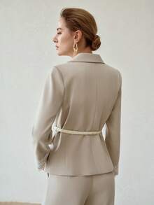 MOTF PREMIUM WOMEN'S FASHIONABLE PATCHWORK THIN BLAZER - Green - View 6