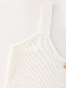 EMERY ROSE Nouvelle arrivée Robe pull mélange de couleurs décontractée mode européenne et américaine pour les vacances - Crème - Voir 6