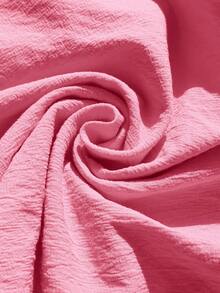 Comfortcana Woven Pink Linen Solid Color Camisole And Pants Set - Pink - View 5