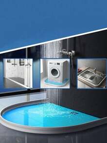 1 Foldable Self Adhesive Shower Threshold Water Stopper Strip Bathroom Sink Edge Seal For Dry Wet Separation Must Have Accessory - 2*3 - View 10