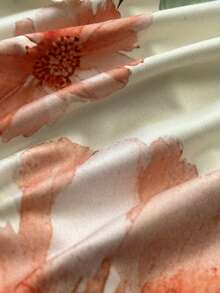 EgrlEra Island Vacation Romantic Floral Print Ruched Sexy Design Women's Bandeau Top And Mini Skirt 2 Pieces Set - Yellow - View 7