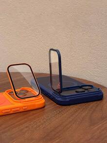 Casing Ponsel Mewah dengan Bingkai Lensa Magnetik, Kompatibel dengan iPhone 17 Pro Max/17/16/15/14 Plus/13/12 Pro Max/11, Mendukung Pengisian Daya Nirkabel, Bingkai Pelindung Transparan Tahan Guncangan dengan Lensa Kaca dan Pegas, Hadiah - Biru - View 3