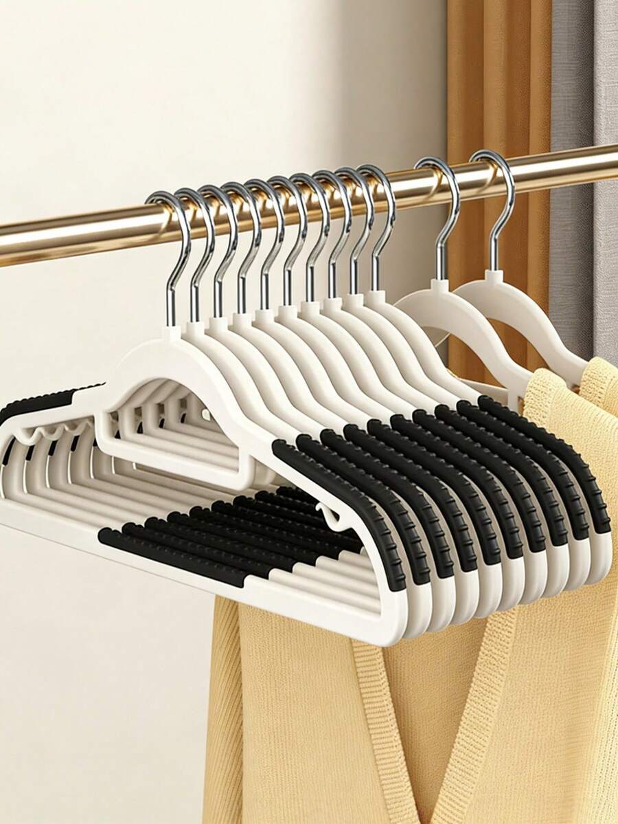 10-Piece Clothes Hanger Set, Anti-Slip And No-Mark Clothes Hanger, Sturdy Heavy-Duty Durable Clothes Hanger For Outerwear, Suitable For Bedroom, Bathroom, And Household Use For Drying, Storing, And Organizing Clothes - Multicolor - View 1