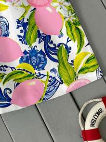 Manfinity RSRT Men's Fruit Print Drawstring Waist Beach Shorts, Mesh Lining - Multicolor - View 5