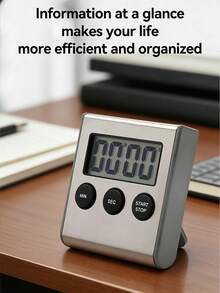 Stainless Steel Kitchen Timer With Magnetic Stand - Multifunctional, Battery Powered (AAA), Ideal For Cooking And Restaurants, Batteries Not Included - one size fits all - View 3