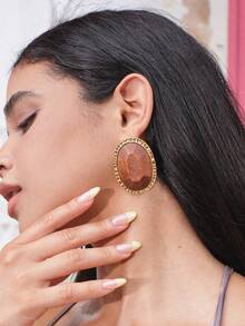 Glisma Hoa tai nữ, Cao cấp/Cổ điển/Sang trọng, Quyến rũ/Cổ điển, Dành cho Mẹ/Phụ nữ/Cô gái/Người mẹ, Mùa hè/Đi biển/Dạ hội/Tiệc tùng - màu nâu - Xem 3