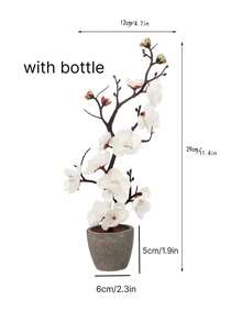 1 盆植物，配有 11.4 英寸人造桃花和花瓶，人造盆栽春季开花植物，适合室内外装饰，仿真植物，秋季装饰，房间装饰，桌面装饰，花园装饰，情人节家居装饰品，客厅装饰仿真花，情人节婚礼，生日庆祝，秋季装饰，厨房装饰，家居装饰仿真植物，返校季学习用品。 - 白色 - 查看 3