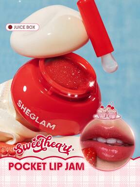 SHEGLAM Sweetheart Collection Life Is Delicious Pocket Lip Jam-Juice Box Brand Beauty Makeup Face Paint Cosmetic For Women Girls Perfect For Spring Summer Ideal For Y2K Fancy Fashion Suitable For Birthday Mother'S Day Gift Rave Party Ready Best Color