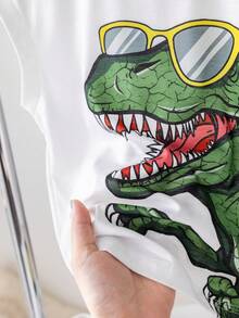 SHEIN Summer Cute Print Round Neck Sleeveless Top And Shorts Set - Green - View 6