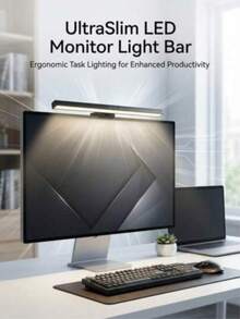 1 Black 19.68in/12.99in Computer Monitor Light Strip, Screen Clip Light, LED Strip Suitable For Work Area, Dimming Timing Display Desk/Office/Home/Game Touch Control Lamp, Bedroom Collection Eye Protection Lamp - USB - View 2
