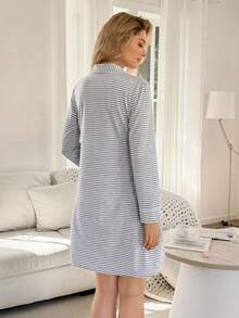 Moonlight&Mama Pigiama premaman a maniche lunghe, a righe, casual, comodo e traspirante - Multicolore - Visualizzare 2