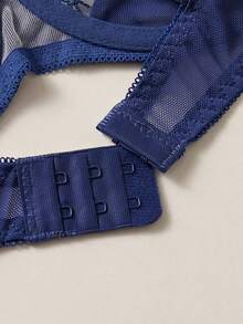 花邊蕾絲內衣胸圍 - 藏蓝色 - 查看 4