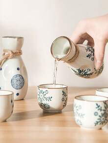 Cirelle Japanese Style Ceramic Sake Utensils – Traditional Tokkuri Bottle & Cup, Handcrafted Home Bar Decor, Perfect Gift For Sake Lovers - Multicolor - View 6