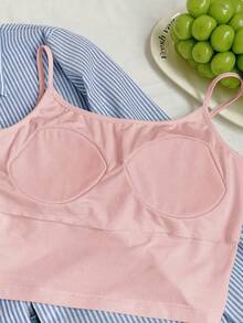 Comfortcana Áo tank top nữ cỡ lớn màu trắng có đệm mút, thiết kế xoắn phía sau, thích hợp cho mùa xuân/hè. - Màu Hồng baby - Xem 5