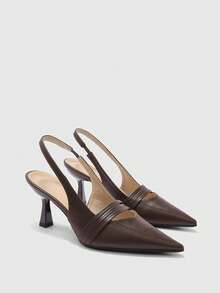 CUCCOO BIZCHIC Women's Pointed Toe Pumps, Versatile High Heels For Commuting And Daily Wear - Brown - View 3