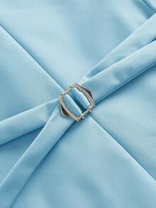 Officeau SuitGent 三件套男士春季高品质商务西装，修身撞色设计，新郎礼服套装，男士休闲高品质办公正装西装外套、马甲和西裤，婚礼西装 - 淺藍色 - 查看 12