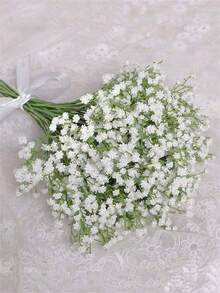 White Baby's Breath Artificial Flower Decoration, Artificial Everlasting Flower, Symbol Of Romantic, Pure And Sincere Love, Friendship And Family Affection, Reusable Room Decoration, Restaurant And Kitchen Decoration, Table Decoration, Wedding Decoration, Pure And Sacred Wedding, Vase Decoration, Romantic And Never-Wilting Flower Decoration. - White Baby's Breath - View 3