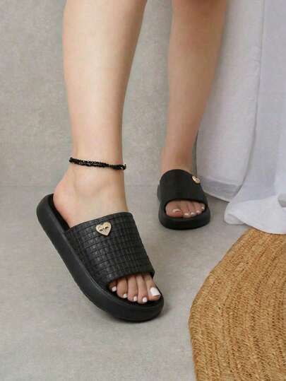 Sandalias para Mujer Elegantes y Cómodas, Slides Moderna y Ligeras Sandalias con Diseño Acolchado, Suela Antideslizante Chancla de Descanso