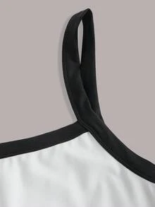 SHEIN Girlism Áo camisole thể thao mùa hè cho nữ tuổi teen, phối màu đen trắng hồng xanh dương, bộ 4 áo vest, áo thun tennis. - Nhiều màu - Xem 9