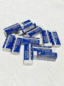 2 piezas/6 piezas/10 piezas/30 piezas Borradores de lápiz de plástico 2B, suaves y fáciles de limpiar para la escuela y la oficina - Rectángulo - Ver 8