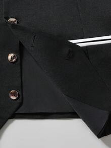 Manfinity AFTRDRK Men's Contrast Color Single-Breasted Casual Versatile Suit Vest - Black - View 5
