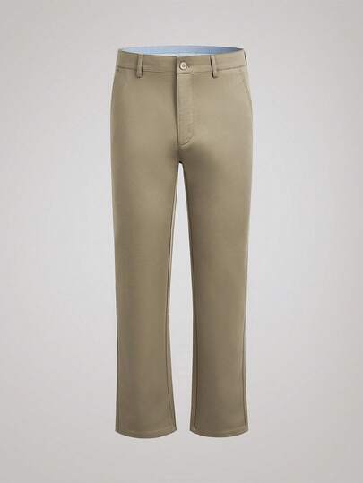 Officeau 男式纯色口袋直筒休闲工作裤