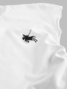 少女时尚休闲简约白色印花T恤搭配黑白条纹针织裤两件套，适合休闲外出、上学和度假穿着。 - 白色 - 查看 7