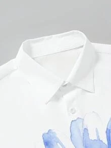 STEELVANCE 男士印花休闲短袖衬衫 - 彩色 - 查看 3