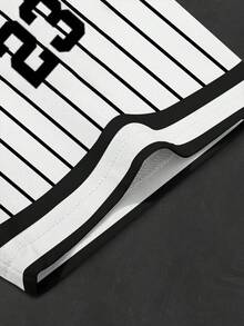 Chillumni 撞色滚边圆领短袖条纹休闲夏季百搭印花T恤 - 彩色 - 查看 5