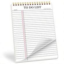 1Pc Minimalist To-Do List Spiral Notebook, A5 Undated Daily Planner , Checkbox Layout, Weekly Tracker & Date Section, Perfect For School, Office & Home Use - Multicolor - View 16