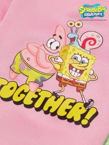 SpongeBob SquarePants | PETSIN 1pc Cute Starfish Snail TOCETHER Letter Printed Pet Pink Thick Warmth Gentle Skin Friendly Cat And Dog No Hat Clothes - Pink - View 2