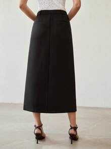 MOTF PREMIUM 女士褶裥拼接裙 - 黑色 - 查看 3