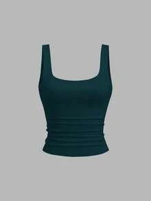Sweetra Women's Casual Pleated Scoop Neck Tank Top, Summer - Multicolor - View 7