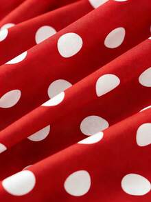 Franclia Women's Black & White Polka Dot Dress, Spring/Summer Red Polka Dot Dress Beautiful Dresses For Woman Fashion Dress Polka Dot Dresses For Woman - Red and White - View 4