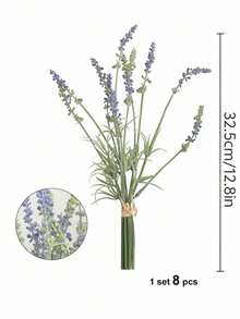 8pcs Artificial Lavender, Valentine Day, Gift Gifts Birthday Graduation - Multicolor - View 2