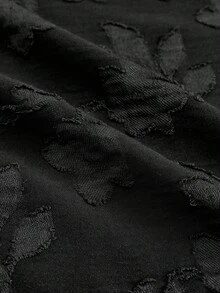 AXEPEAK Men's Casual Floral Jacquard Loose Flare Pants - Black - View 5