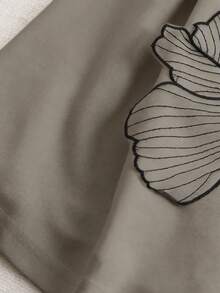 CURVE ajustado de talla con diseño floral 3D y cintura ajustada, estilo francés - Caqui - Ver 4