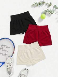 Powerista Women's Summer Solid Color Elastic Ruched Butt Lifting Sports Shorts - Multicolor - View 2