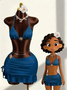 Zestiva Bộ đồ bơi cao cấp màu trơn gợi cảm dành cho nữ, có họa tiết mặt trời, thích hợp cho kỳ nghỉ biển. - Màu xanh ngọc - Xem 1