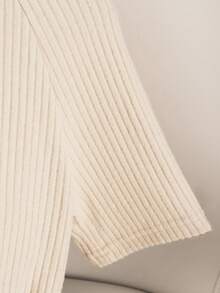 Franclia 休闲连体衣、优雅连体衣、夏季连体衣、沙滩连体衣、度假连体衣、翻领短袖毕业连体衣 - 米色 - 查看 6